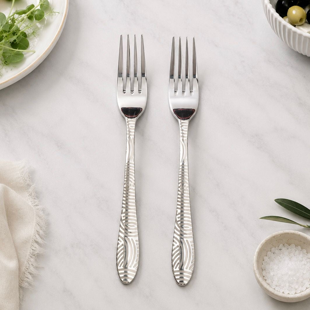 Aurora Silver Dining Fork Set – 12 Pcs