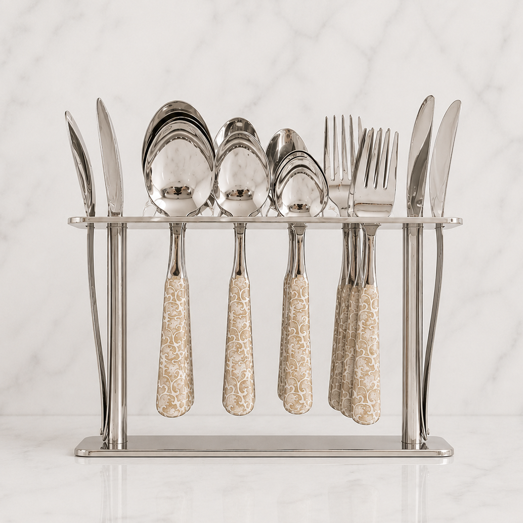 Minevia Silver 28 Pcs Cutlery Set