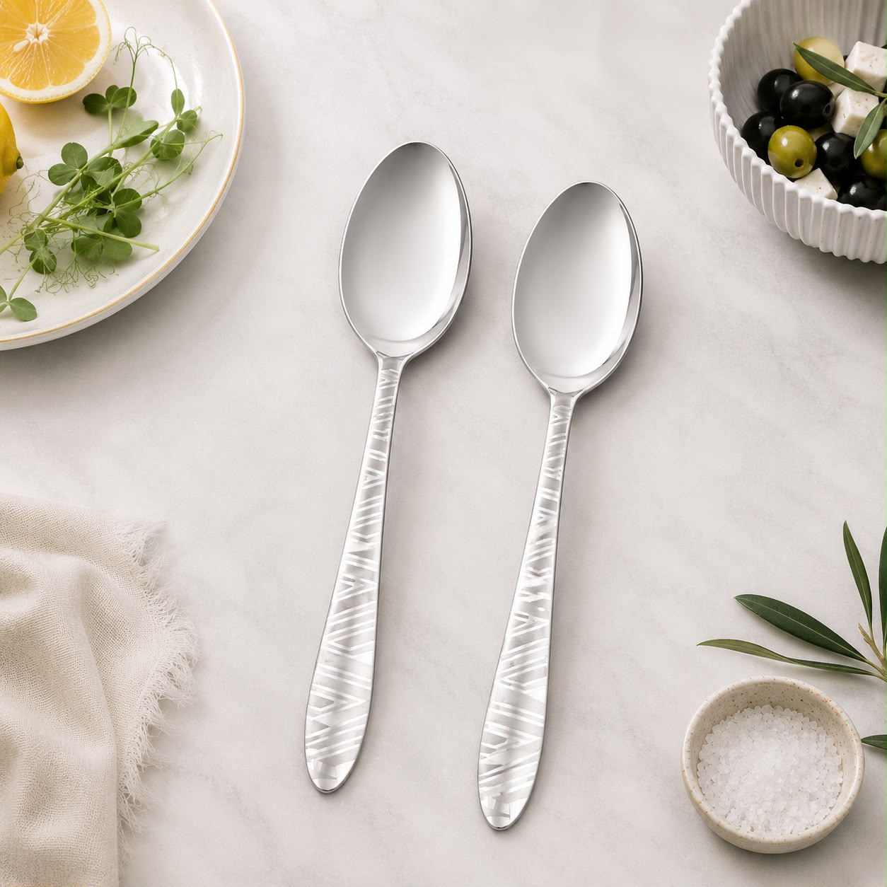 Silver Swirl Luxury Spoon Set – 12 Pcs